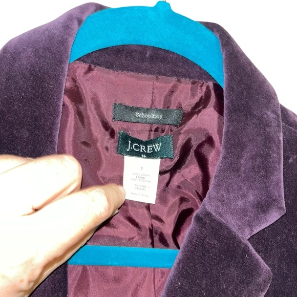 J. Crew purple velvet blazer jacket schoolboy 100% cotton size 2 - Picture 5 of 8